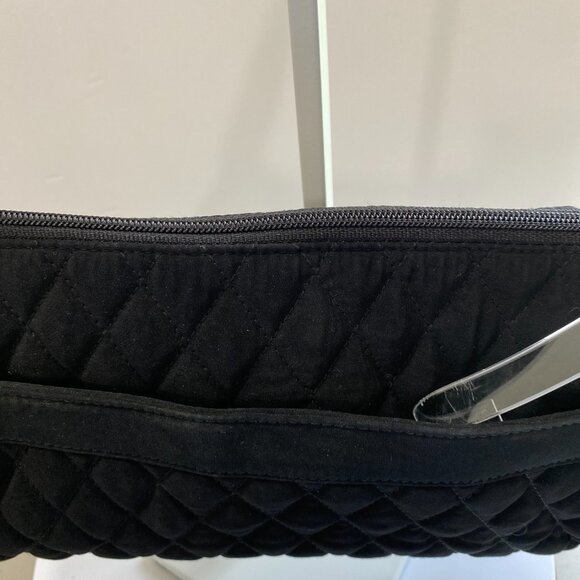 Vera Bradley Quilted Shoulder Bag Women Black Rectangle Zipper Inner Pocket Y2K - Picture 8 of 10